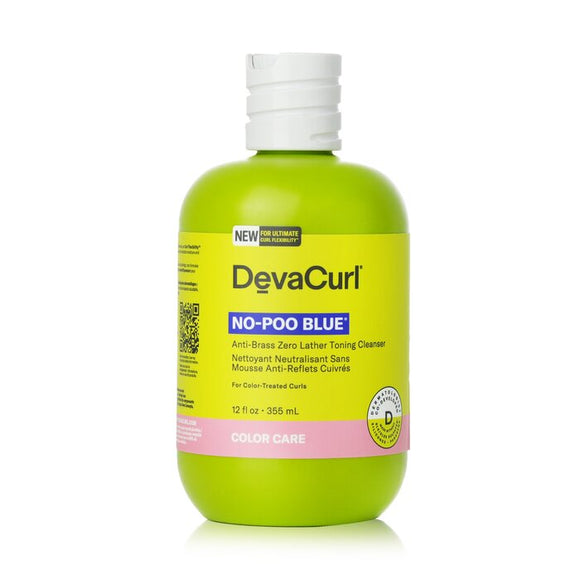 DevaCurl No-Poo Blue (Anti-Brass Zero Lather Toning Cleanser - For Color-Treated Curls 355ml/12oz