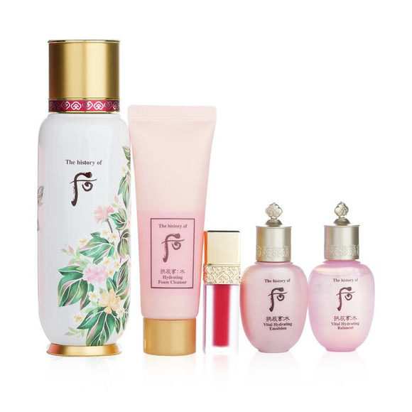 Whoo (The History Of Whoo) Bichup First Moisture Anti-Aging Essence Special Set: Essence 130ml+ Balancer 20ml+ Emulsion 20ml+ Cleanser 40ml+ Lip 2.1g 5pcs