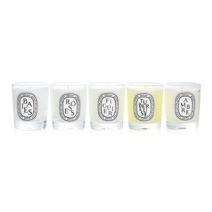 Diptyque Scented Candles Set - Berries, Roses, Fig Tree, Tuberose, Amber 5x35g/1.23oz