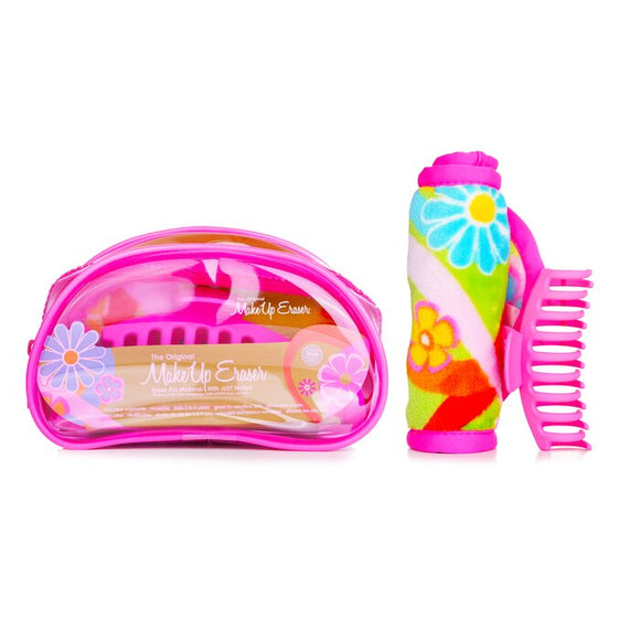 MakeUp Eraser Flowerbomb Set (1x MakeUp Eraser Cloth 1x Hair Claw Clip 1x Bag) 2pcs 1bag