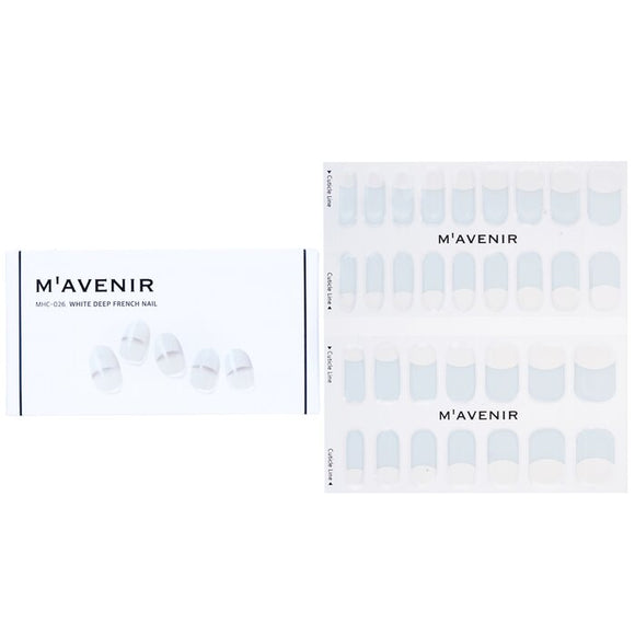 Mavenir Nail Sticker (White) - White Deep French Nail 32pcs