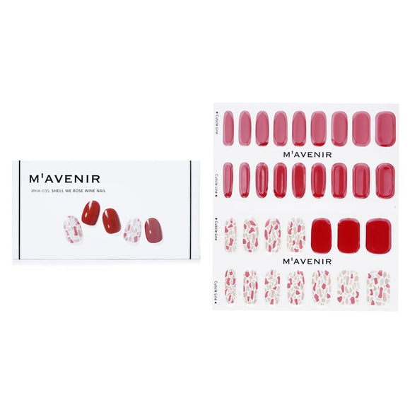Mavenir Nail Sticker (Red) - Shell We Rose Wine Nail 32pcs