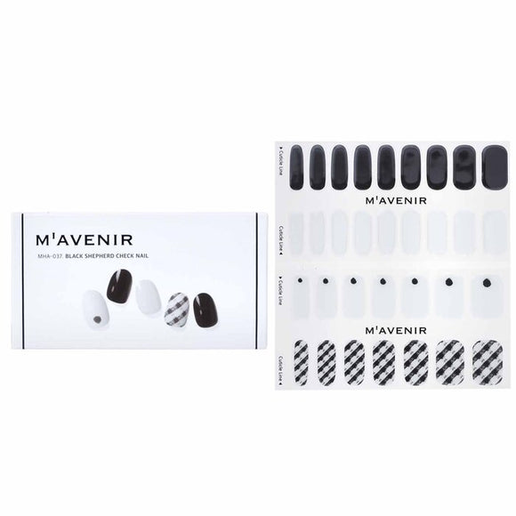 Mavenir Nail Sticker (White) - Black Shepherd Check Nail 32pcs
