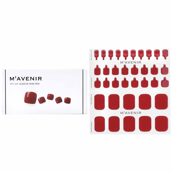 Mavenir Nail Sticker (Red) - Glass Of Wine Pedi 36pcs