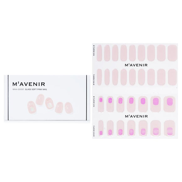 Mavenir Nail Sticker (Pink) - Glass Soft Pink Nail 32pcs