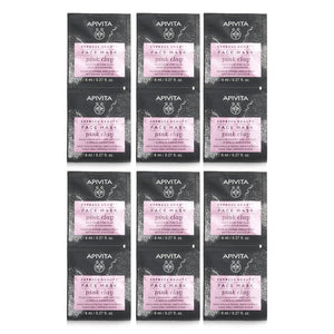 Apivita Express Beauty Face Mask with Pink Clay (Gentle Cleansing) (Unboxed) 6x(2x8ml)