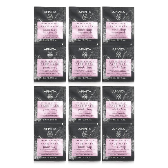Apivita Express Beauty Face Mask with Pink Clay (Gentle Cleansing) (Unboxed) 6x(2x8ml)