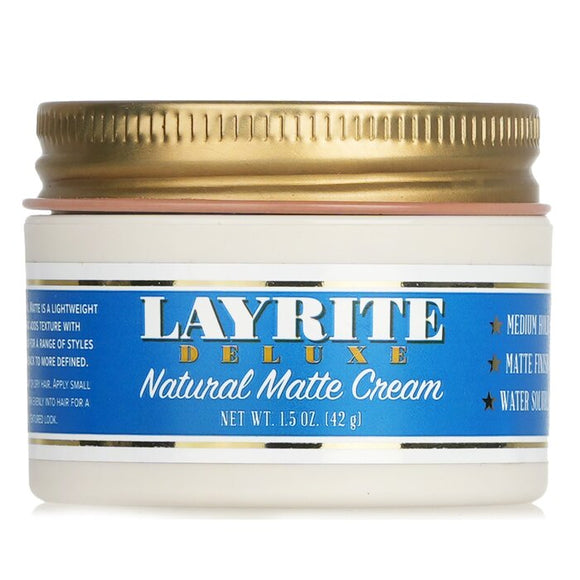 Layrite Natural Matte Cream (Medium Hold, Matte Finish, Water Soluble) 42g/1.5oz