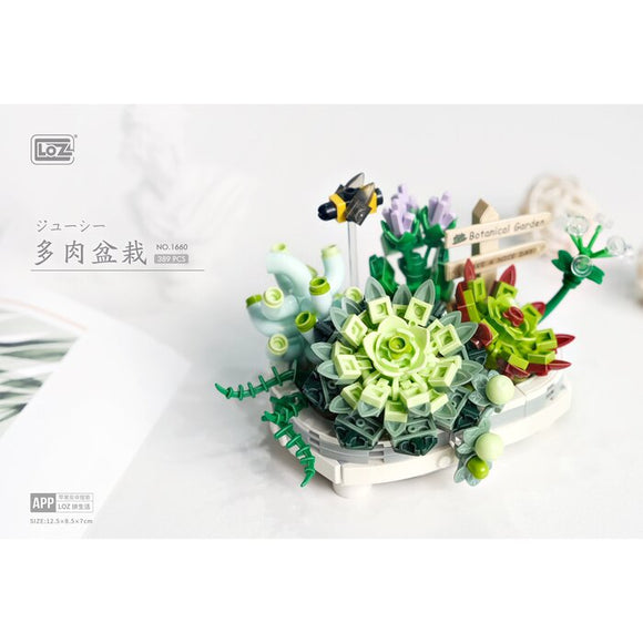 Loz LOZ Mini Blocks - Eternal Flowers Garden Series - Succulent Potted Plant 10 x 6 x 22 cm
