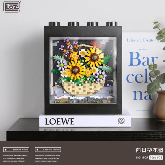 Loz LOZ Ideas Series - Sunflower Basket Immortal Pixel Painting 34 x 25 x 9cm