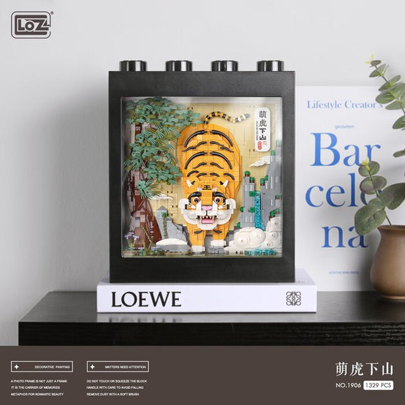 Loz LOZ Ideas Series -Tiger Down The Mountain Pixel Painting 34 x 25 x 9cm