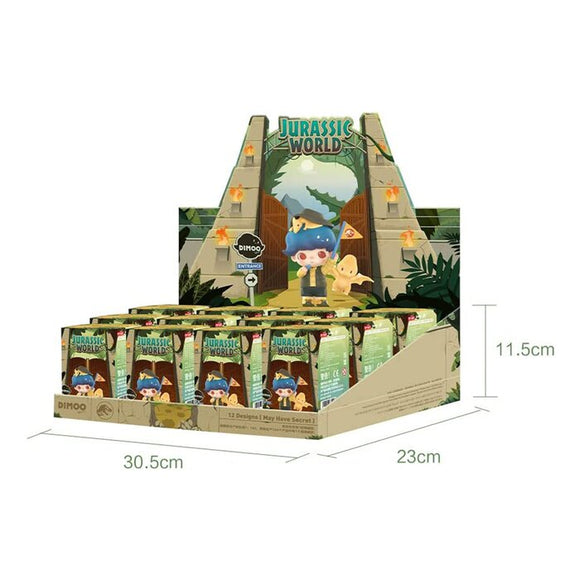 Popmart DIMOO Jurassic World Series (Case of 12 Blind Boxes) 29x22x12cm